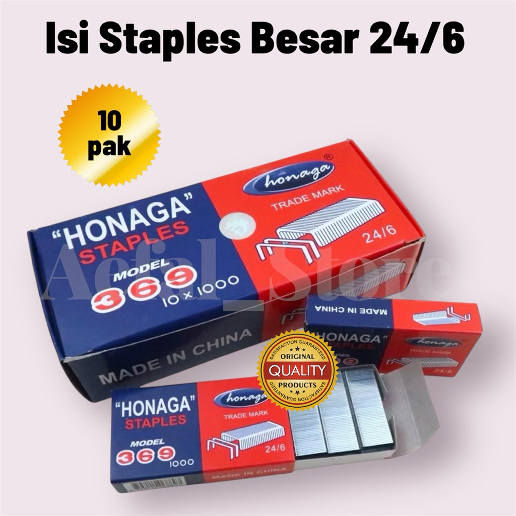 

Isi Staples Besar 24/6 Honaga (10 pak)