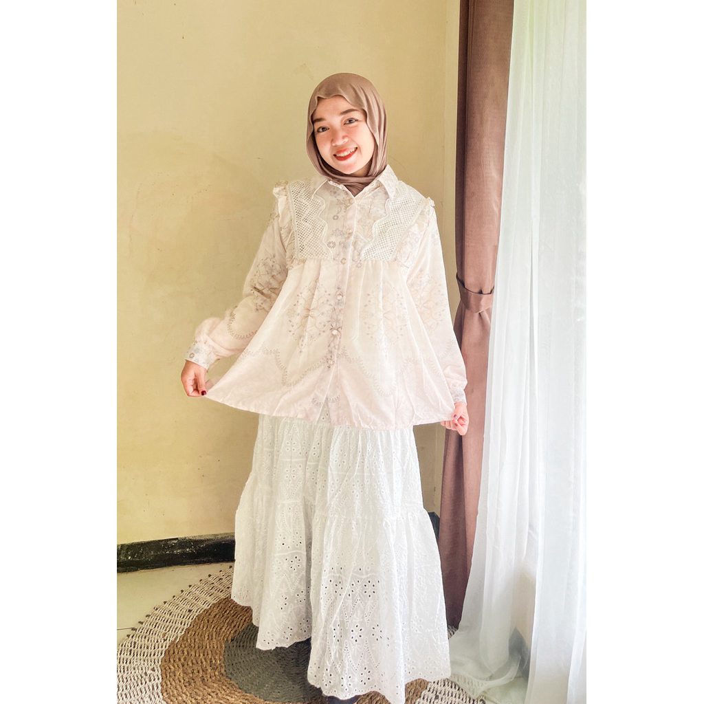 blouse atasan wanita warna nude