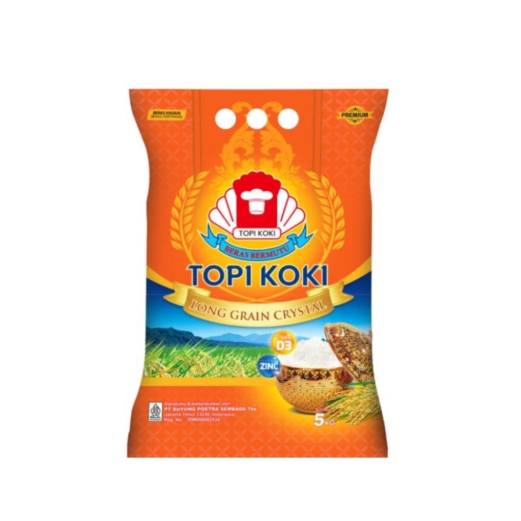 

Topi Koki Beras Long Grain Crystal 5kg