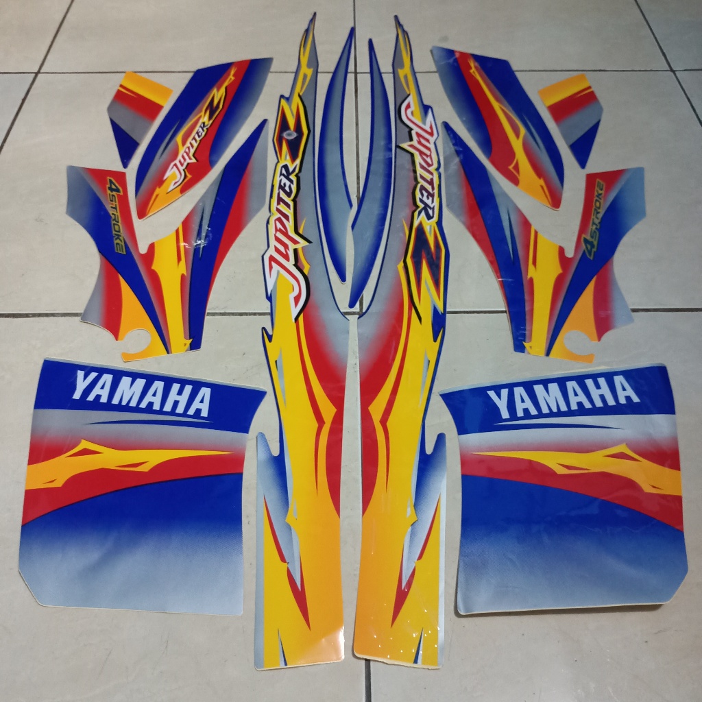 stiker striping yamaha jupiter z 2004 biru silver lis body standar berkualitas original
