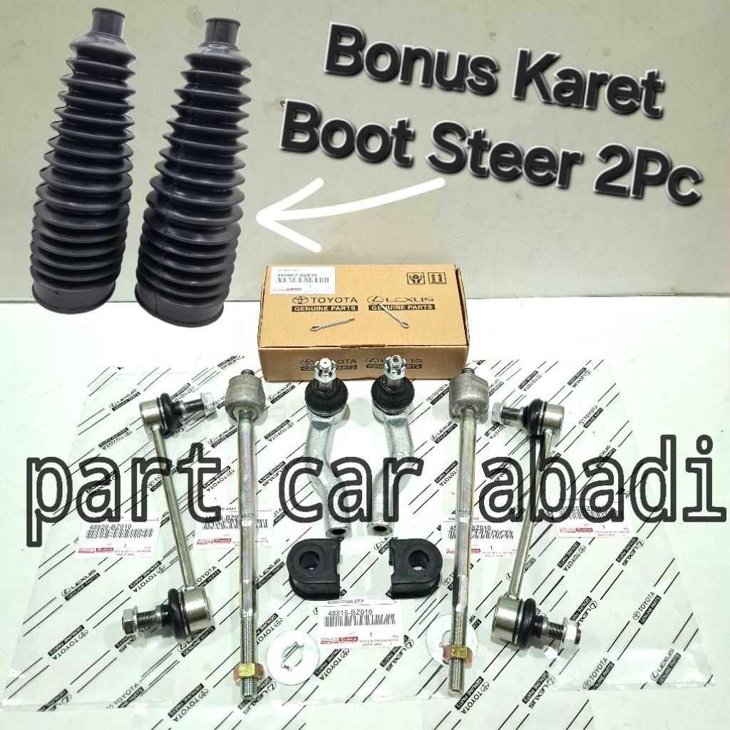 Paket Komplit 8Pc Rack End Long Tie Rod Link Stabilizer Karet Toyota Avanza Xenia 2004 2005 2006 200