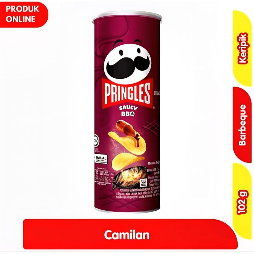 

PRINGLES SNACK KERIPIK KENTANG BARBEQUE KALENG 102gr
