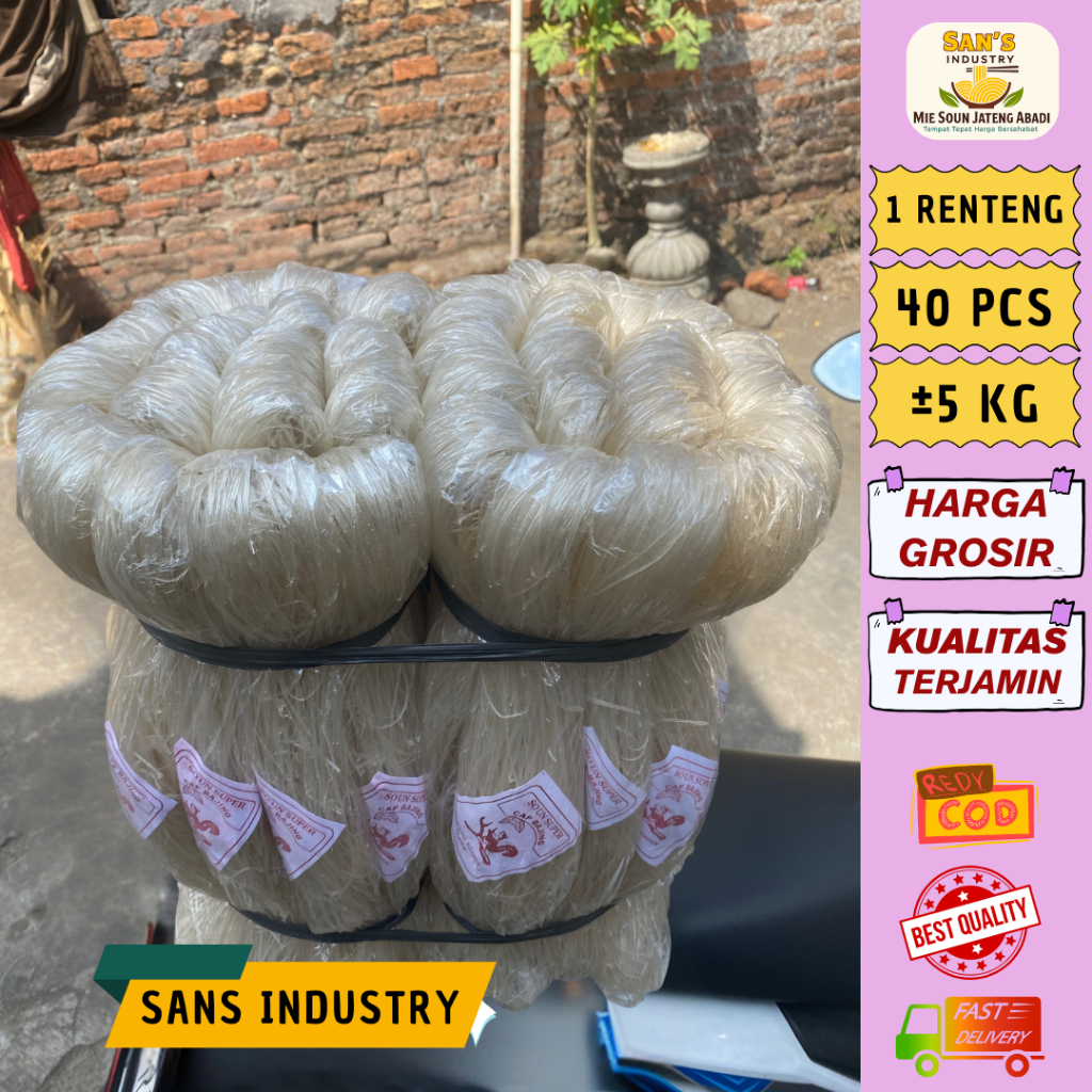 

[BEST SELLER] Mie Soun klaten 40 pcs ±5kg | Harga Grosir | Fast Delivery | berat /PCS ±125 Gram