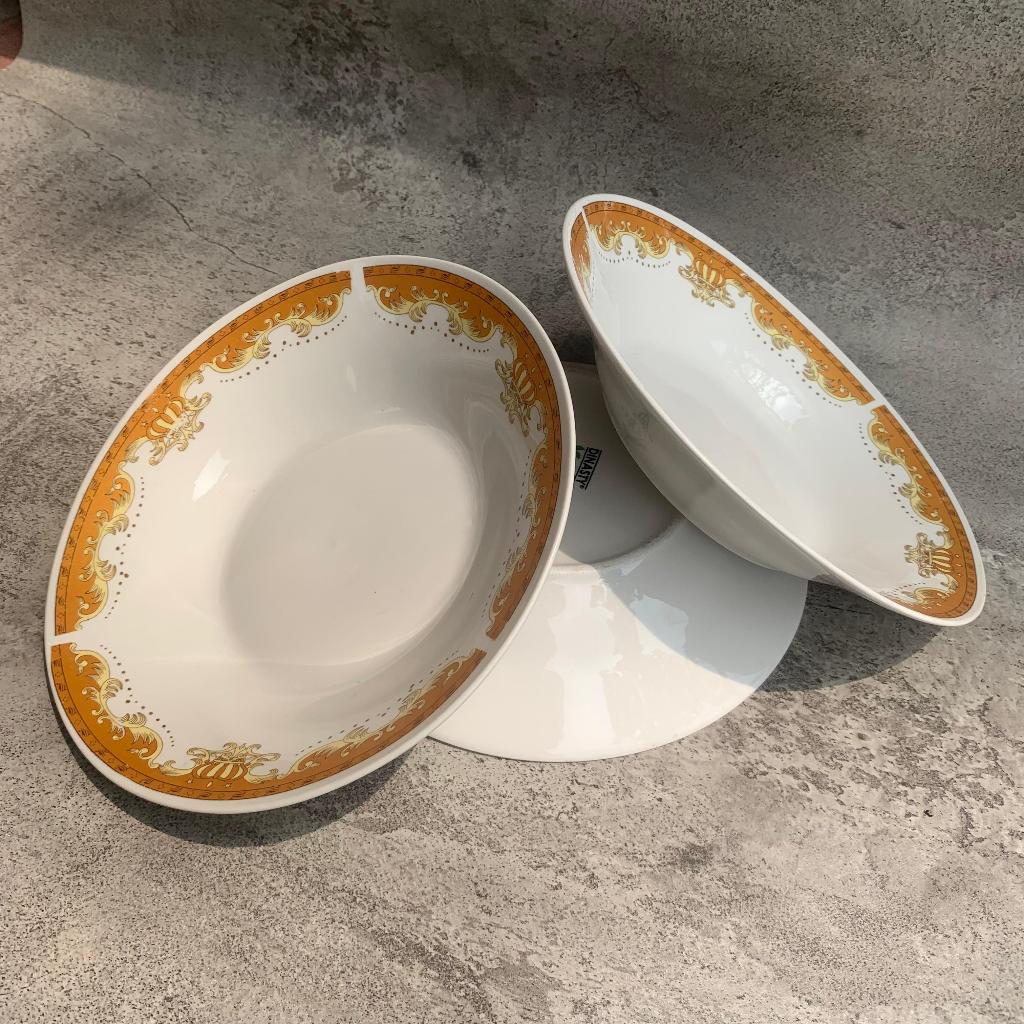 Piring Keramik Motif Mahkota - Piring Makan - Piring Keramik 1 Lusin