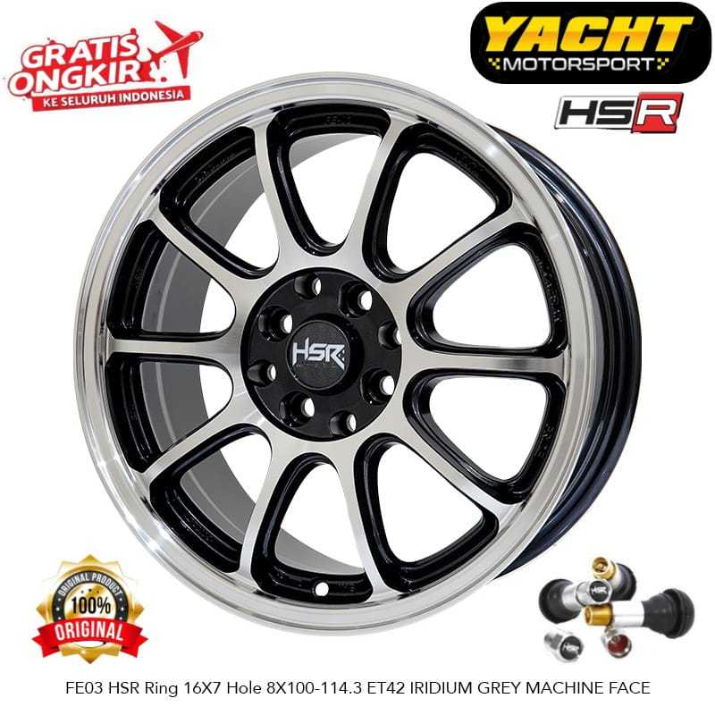 Pelek Racing HSR FE03 Ring 16 Cocok Buat Rocky Wuling Livina City Jazz Gratis Baut Racing