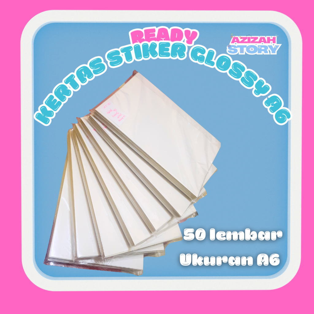 

(50 lembar) Kertas Stiker Glossy A6 – Stiker Cetak Label, & Kebutuhan Kreatif