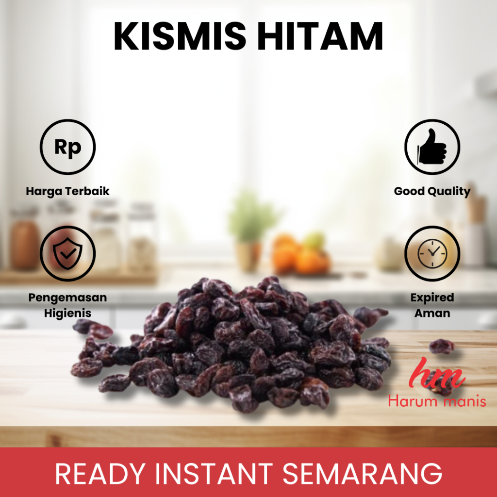 

Kismis Hitam / Dark Raisin Impor Ukuran Sedang USA