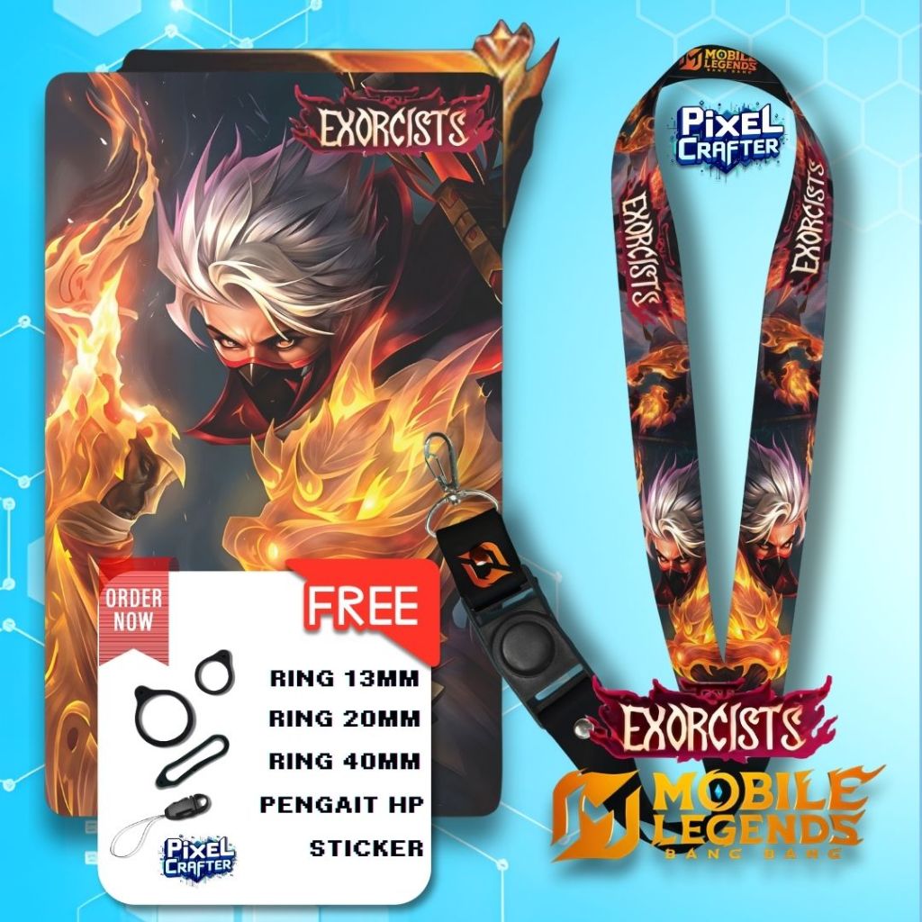 

LANYARD MLBB HAYABUSA EXORCISTS | GANTUNGAN HP | GANTUNGAN KUNCI | GANTUNGAN ID CARD