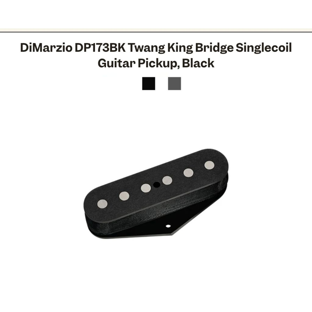 [Ready Stock] DiMarzio DP173BK Twang King Bridge Singlecoil Guitar Pickup, Black