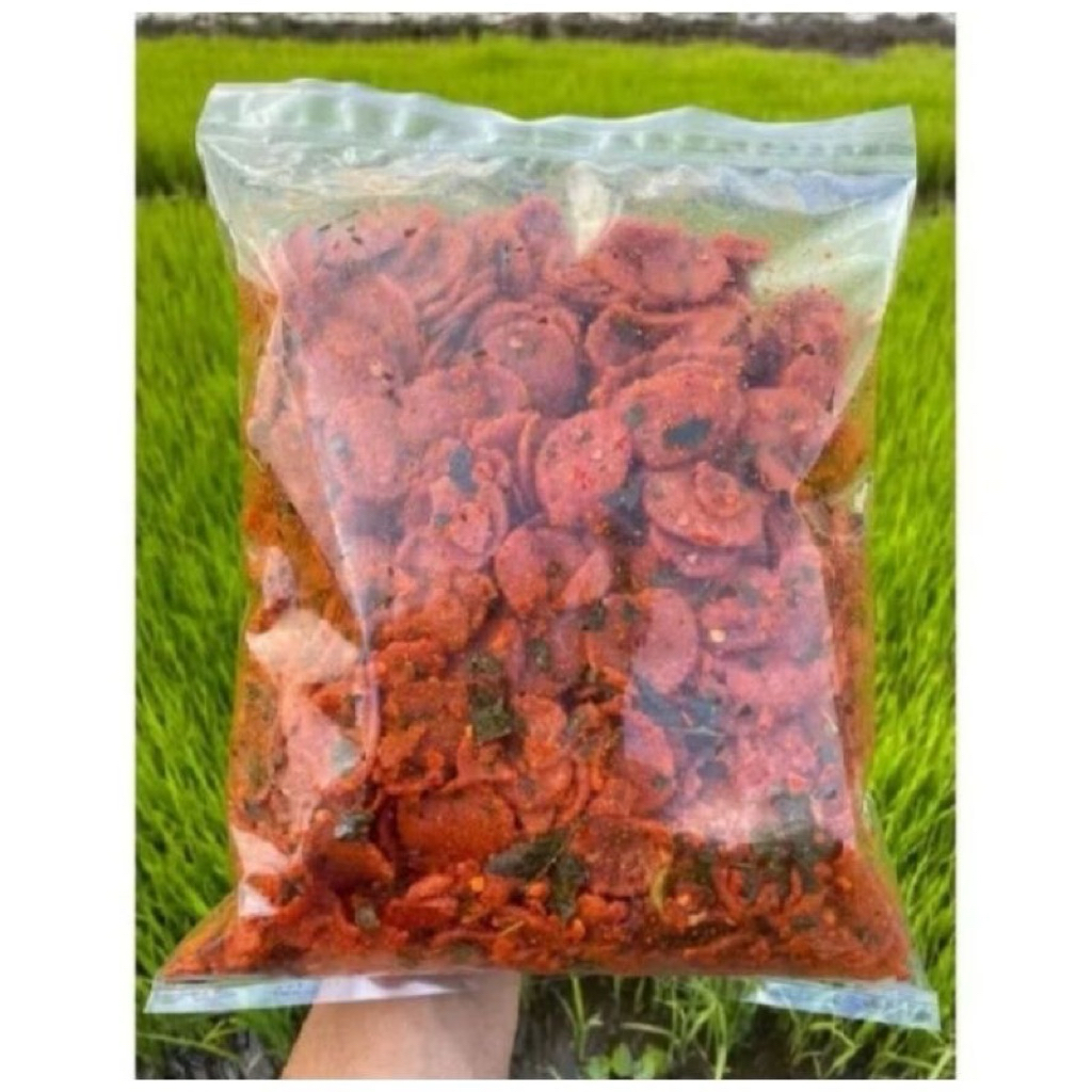 

Sosreng sosis goreng pedas daun jeruk kemasan 500 gram cemilan pedas gurih instan khas Bandung