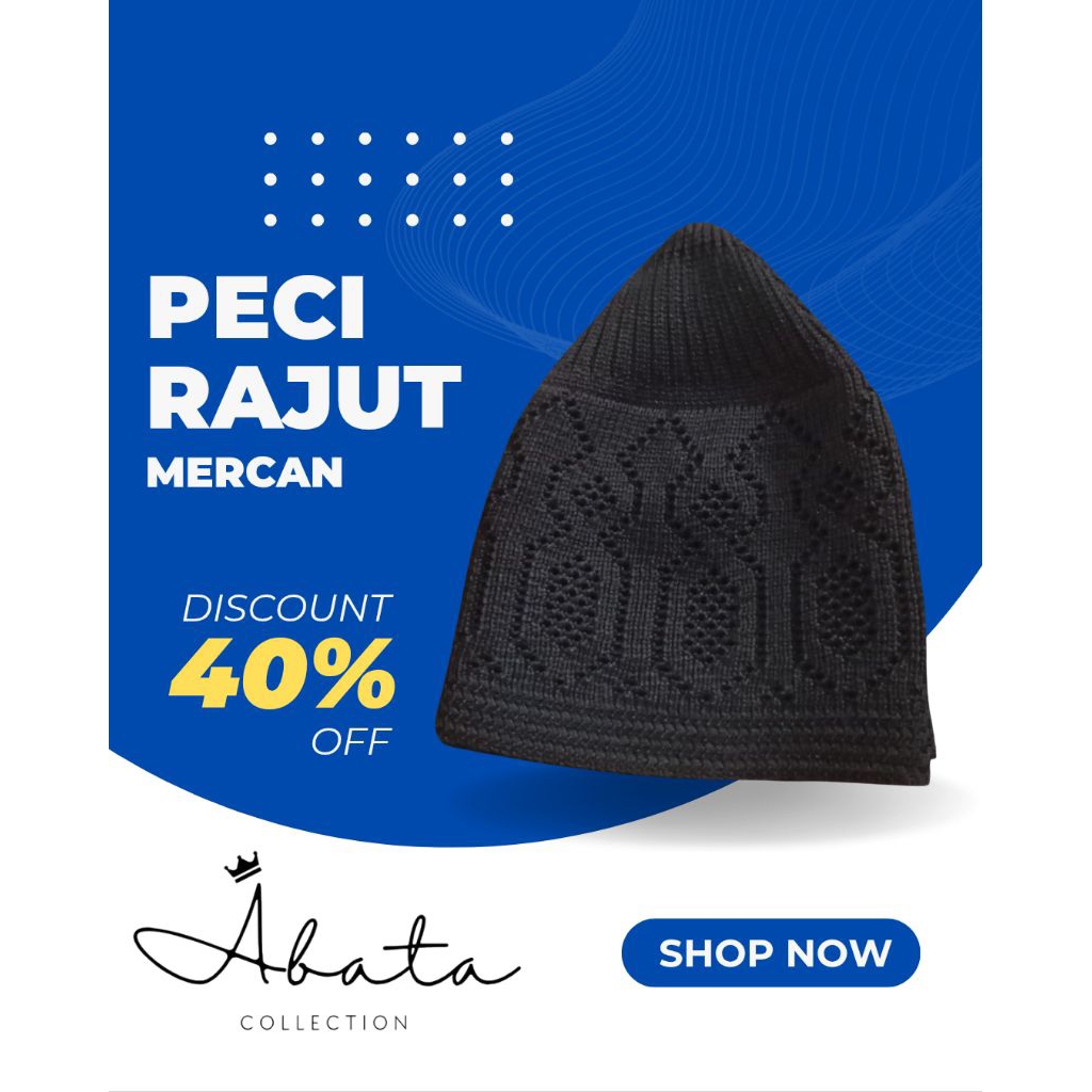 Peci Rajut Mercan Peci Rajut Dewasa Peci Haji Ukuran All Size