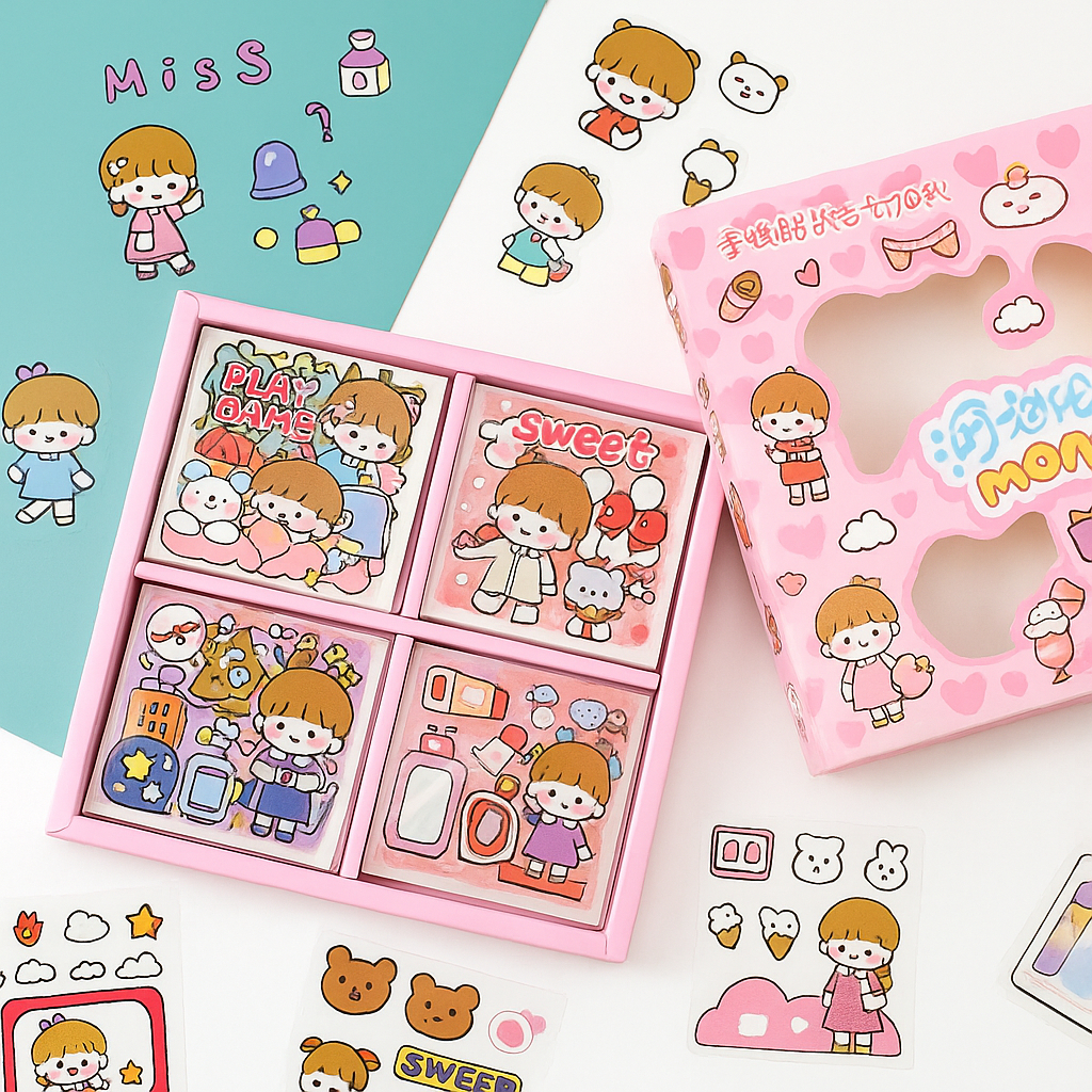 

Stiker 2D Motif Kartun Korea Plastik Anti Air Isi 100 Pcs