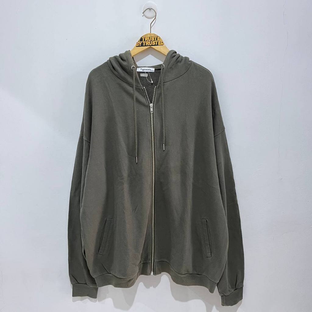 Zip Hoodie Polos FIGMENTS Hijau Army - Zip Hoodie Polos Hijau Army FIGMENTS - [size XXL]