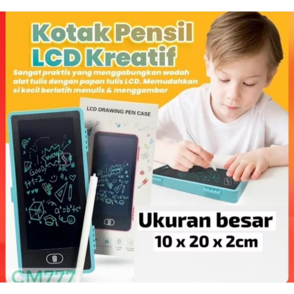 

tempat pensil lcd/ tempat pensil coret/ kotak pensil drawing/ kotak pensil lcd kreatif/ tempat pensil 2 in 1
