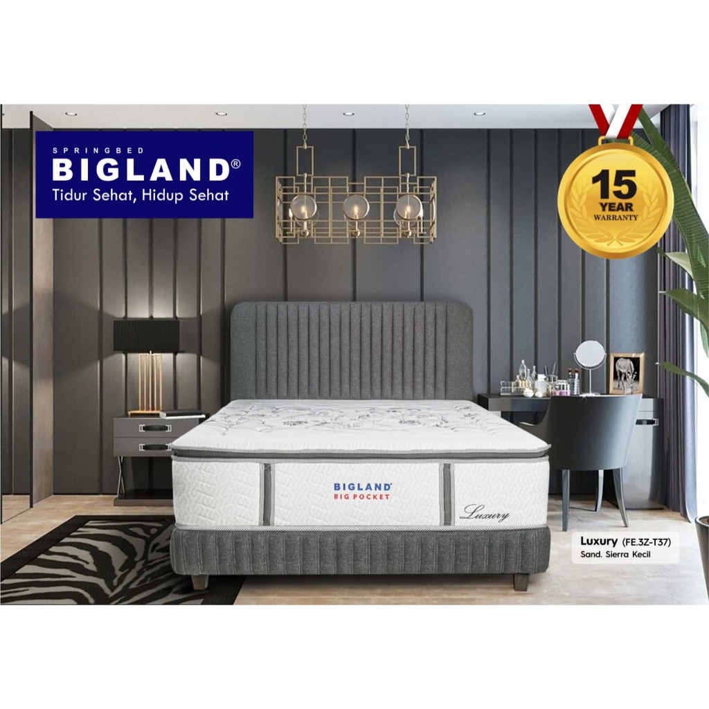 Kasur Springbed Luxury Bigland | Matras BigKoil Tebal 37cm Palembang - Matras Aja, 100x200