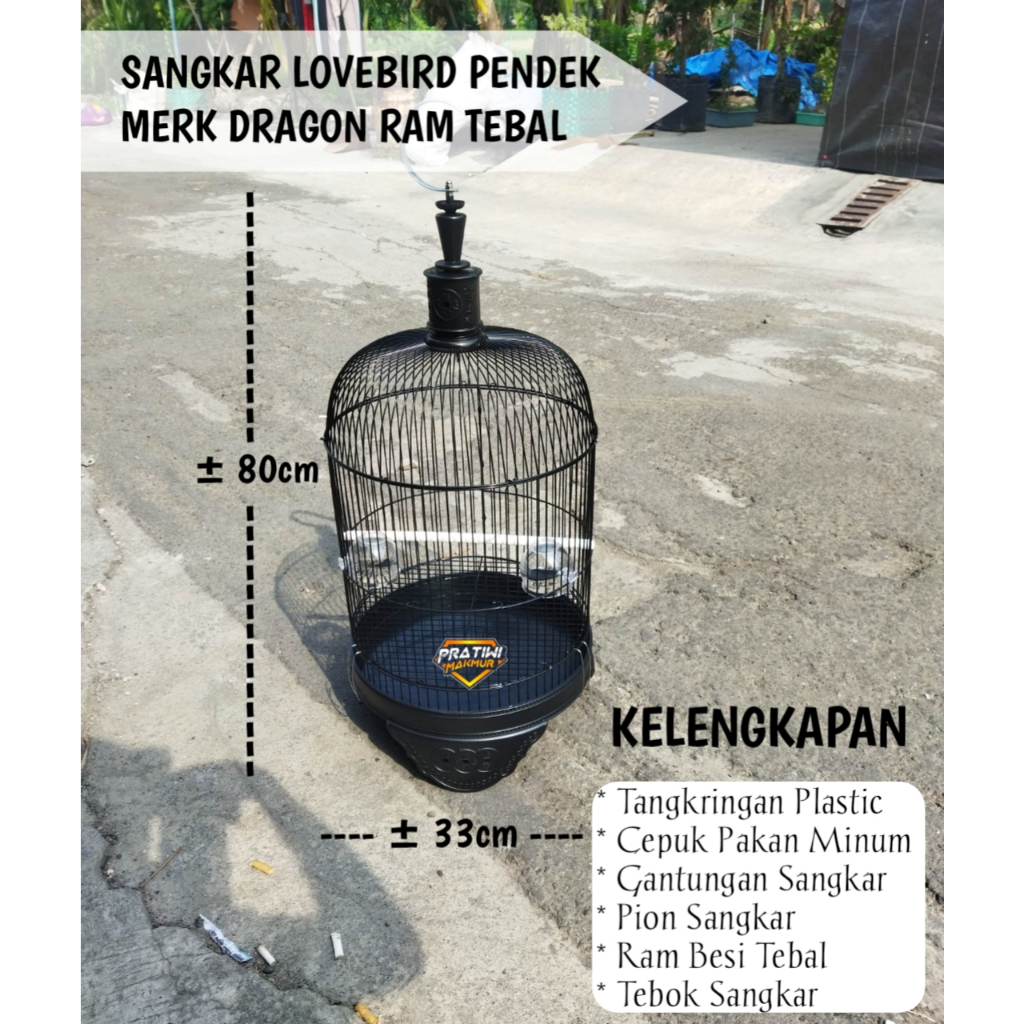 SANGKAR KAPSUL BESI LOVEBIRD PENDEK MERK DRAGON SANGKAR KAPSUL LOVEBIRD DRAGON TANGGUNG CEBOL TEBAL