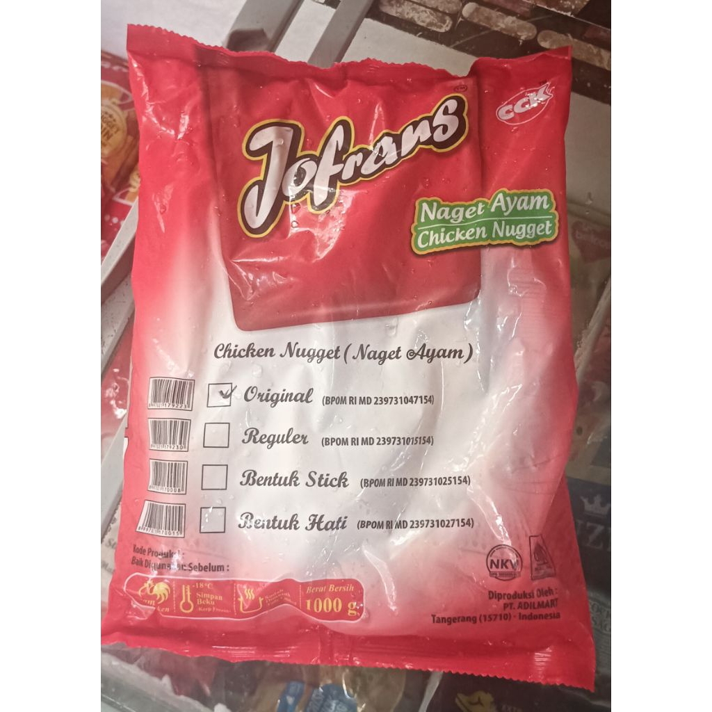 

Jofrans chiken Nugget Ayam Crispy 1000grm Zabir Frozen Food