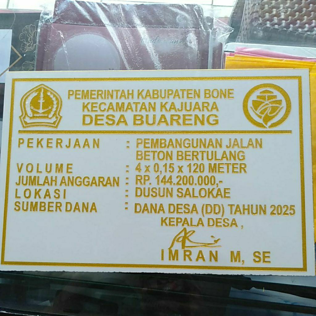 

prasasti kegiatan, prasasti pembangunan dess