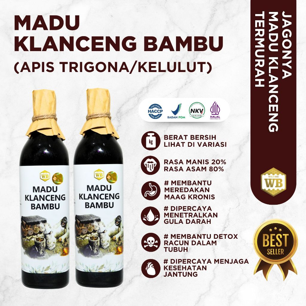 

WB Wild Bee - Paket Hemat Bundling 2 Pcs Madu Klanceng Bambu / Lebah Apis Trigona - Wild Bee - Beli 10 Gratis 1