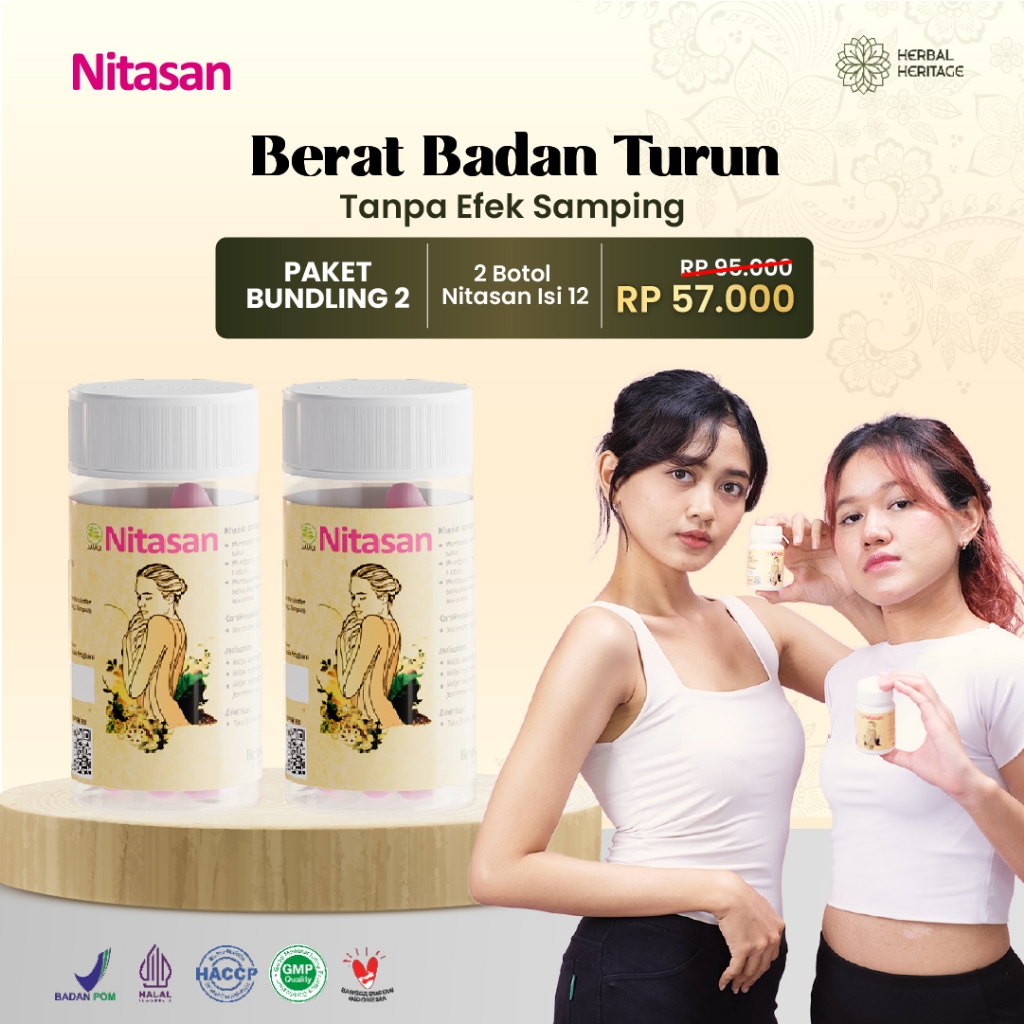 Nitasan isi 12 BUNDLING 2 - Obat Diet Herbal Pelangsing Ampuh Turunkan Berat Badan Alami BPOM Halal