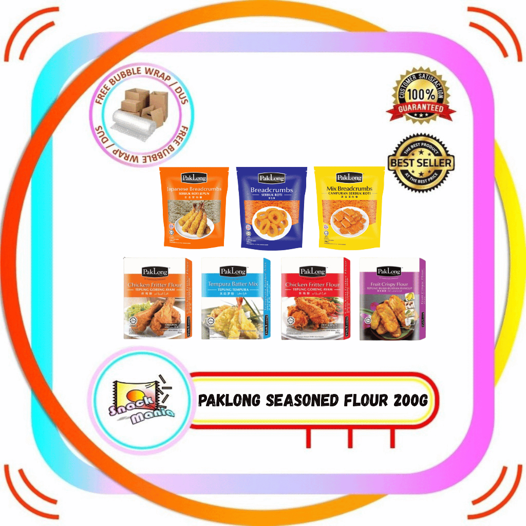 

PakLong Pak Long Tepung Bumbu ~ 200 gr - Breadcrumbs 180 gr Chicken Fritter Fruits Tempura Tepung Roti Siap Pakai