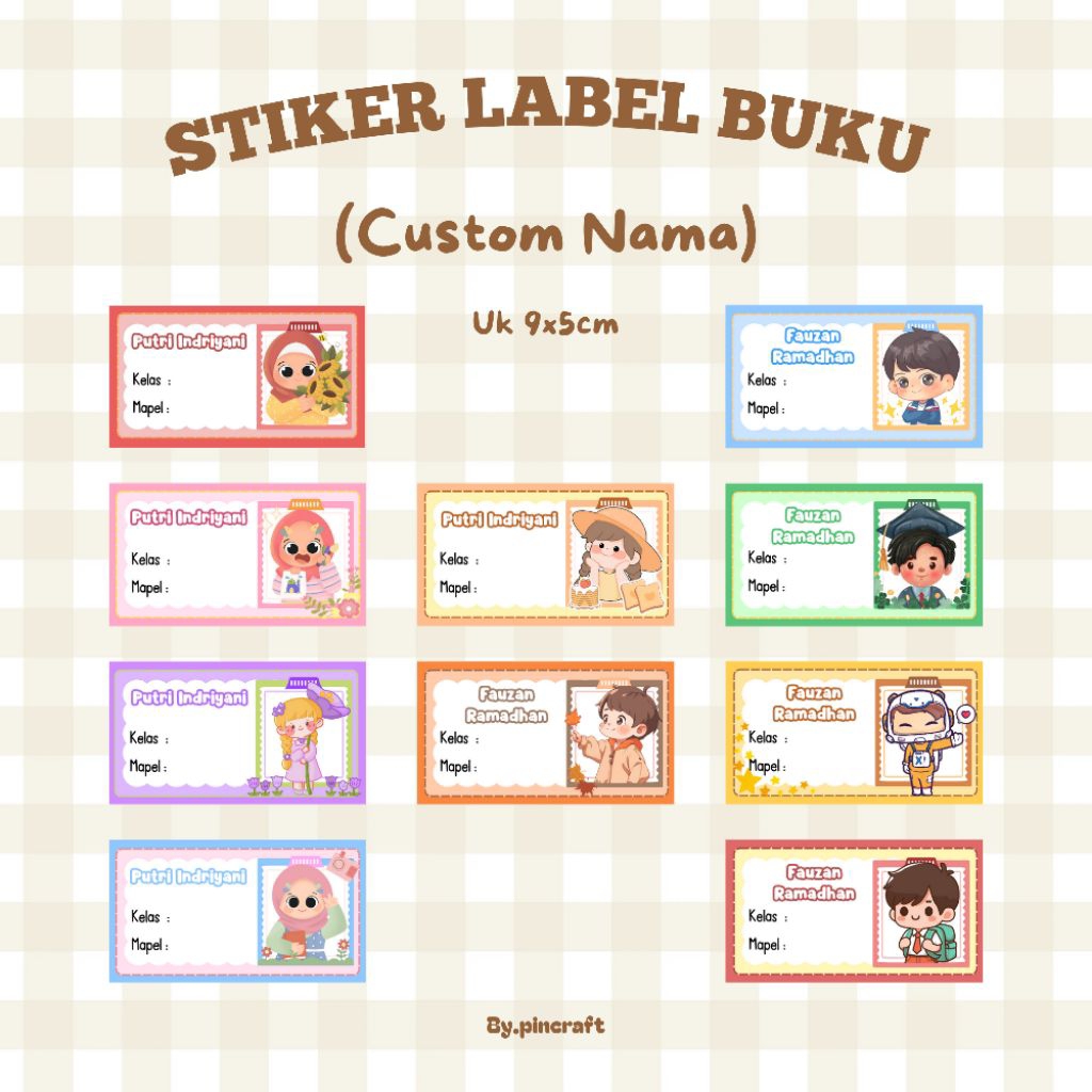 

STIKER LABEL BUKU CUSTOM NAMA isi 10pcs