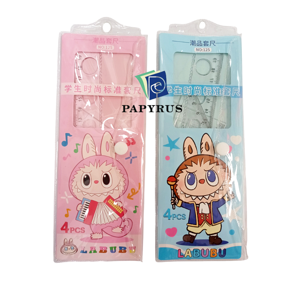 

RULER / GARISAN / PENGGARIS PLASTIC / PENGGARIS PLASTIK / PENGGARIS MOTIF / SCHOOL RULER SET / PENGGARIS SET 125 LABUBU