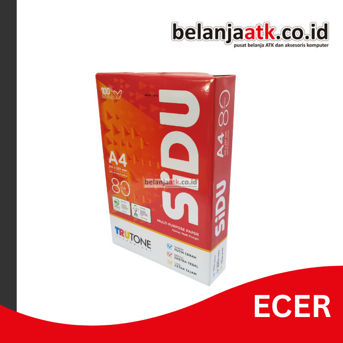 

[ECER] Kertas HVS Putih Sidu A4 80 Gram