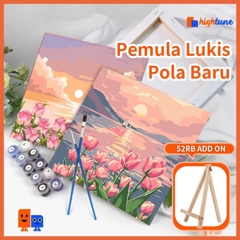 

Hightune Paint By Number 20x20/30x40cm Lukisan Kanvas DIY Digital Painting Kit With Kanvas