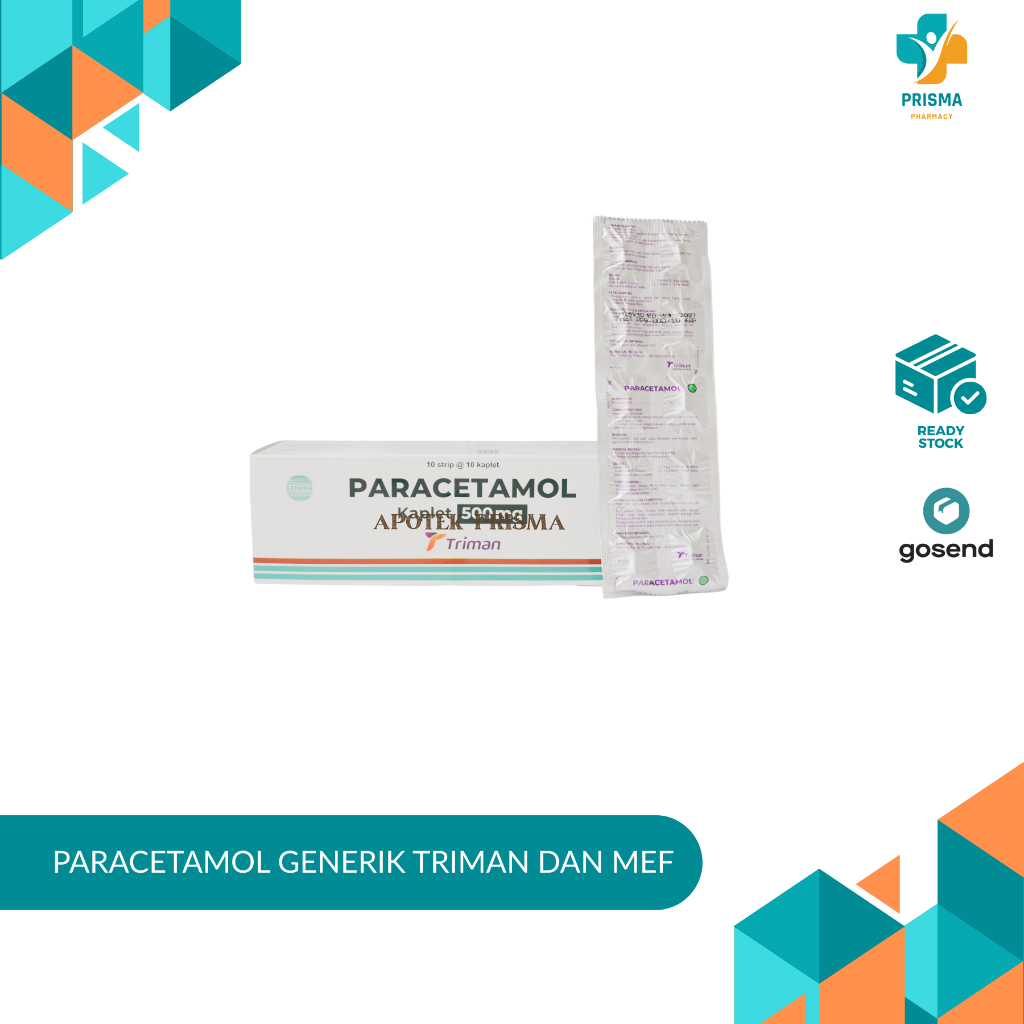 Paracetamol Kaplet 500mg – Obat Penurun Demam | Generik MEF dan Generik Triman