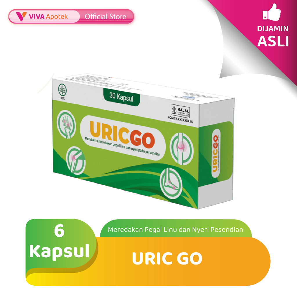 Uric Go Untuk Meredakan Pegal Linu dan Nyeri Pesendian (6 Kapsul)