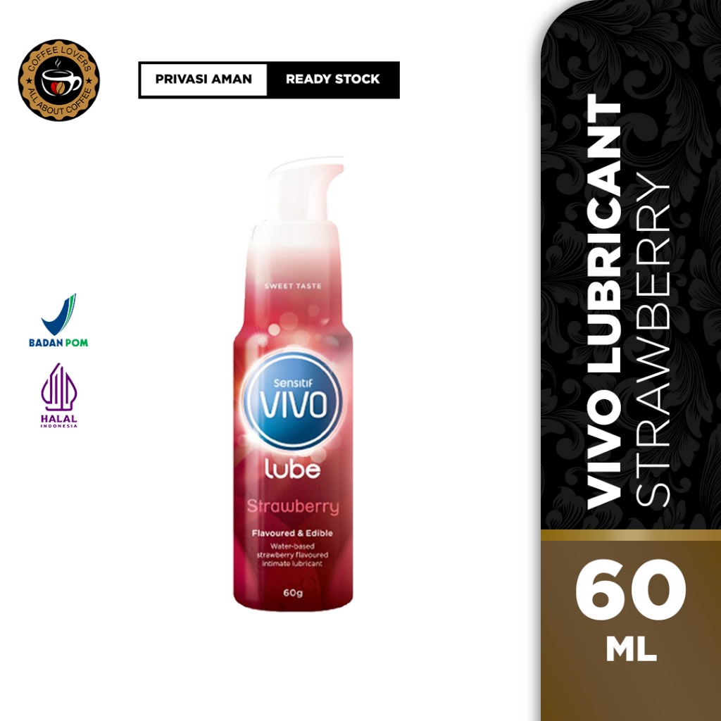 Pelumas Vivo - Lubricant Strawberry 60ml - Lubricant Beraroma Stroberi | Pelumas Kondom Vivo