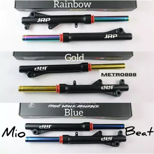 SHOCK DEPAN + TABUNG JRP UNTUK MIO SMILE/ MIO SPORTY / BEAT / VARIO / SCOOPY / SHOCK AS RAINBOW GOLD