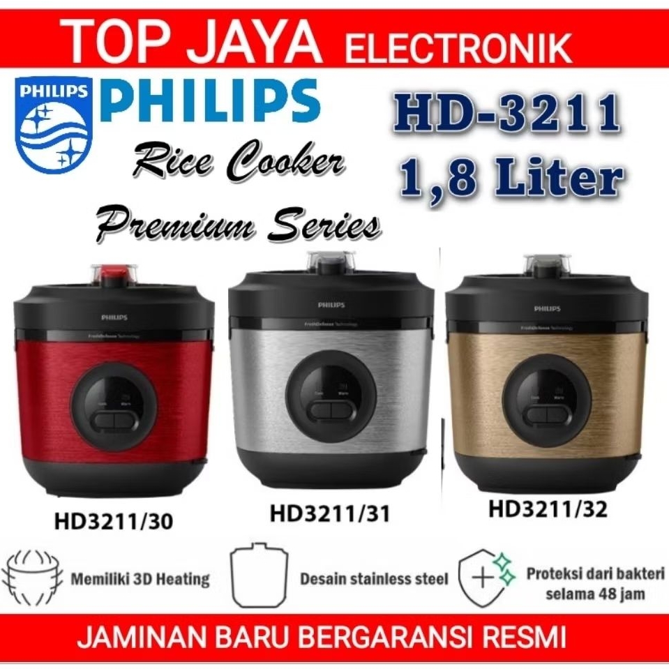 MAGIC COM PHILIPS STAINLESS 1,8 LITER/PHILIPS RICE COOKER STAINLESS 1,8 LITER NEW SERIES