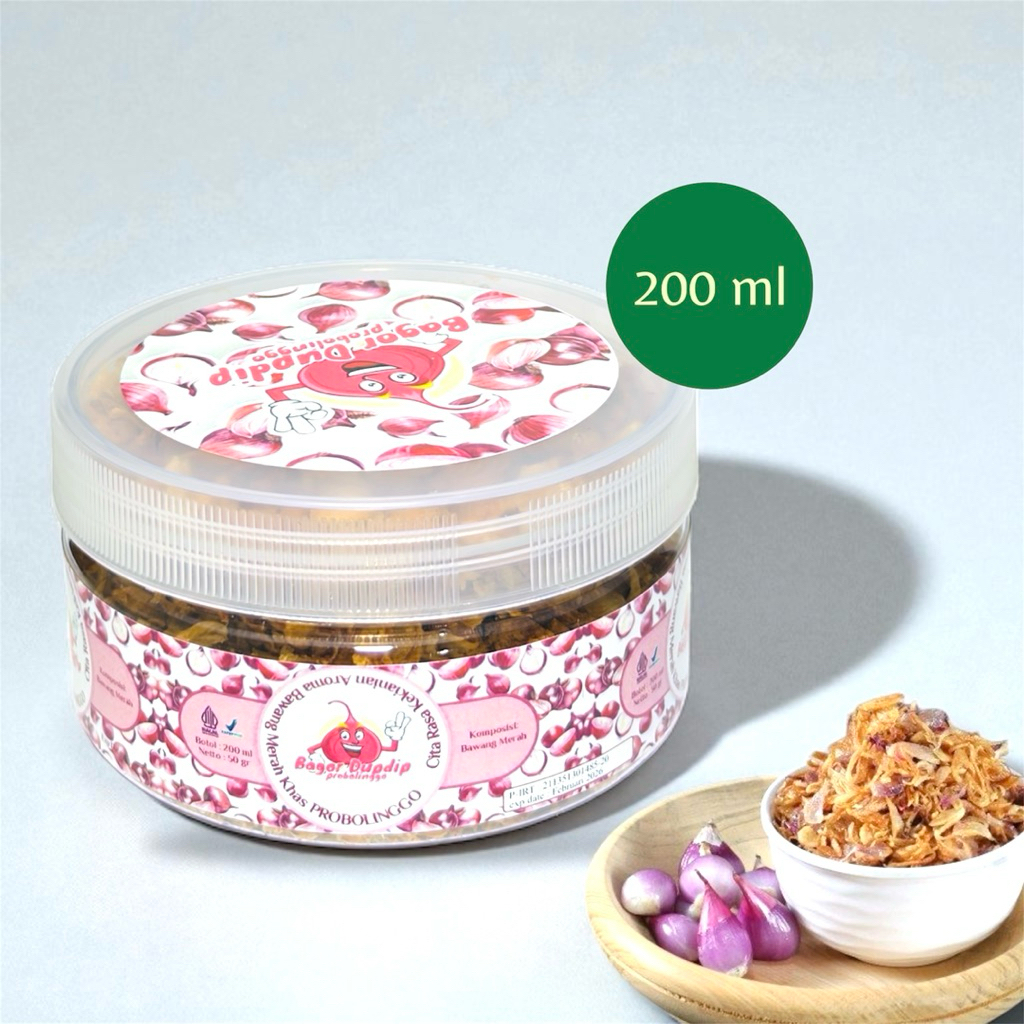 

Bawang Goreng Premium Asli Probolinggo kemasan toples 200 ml