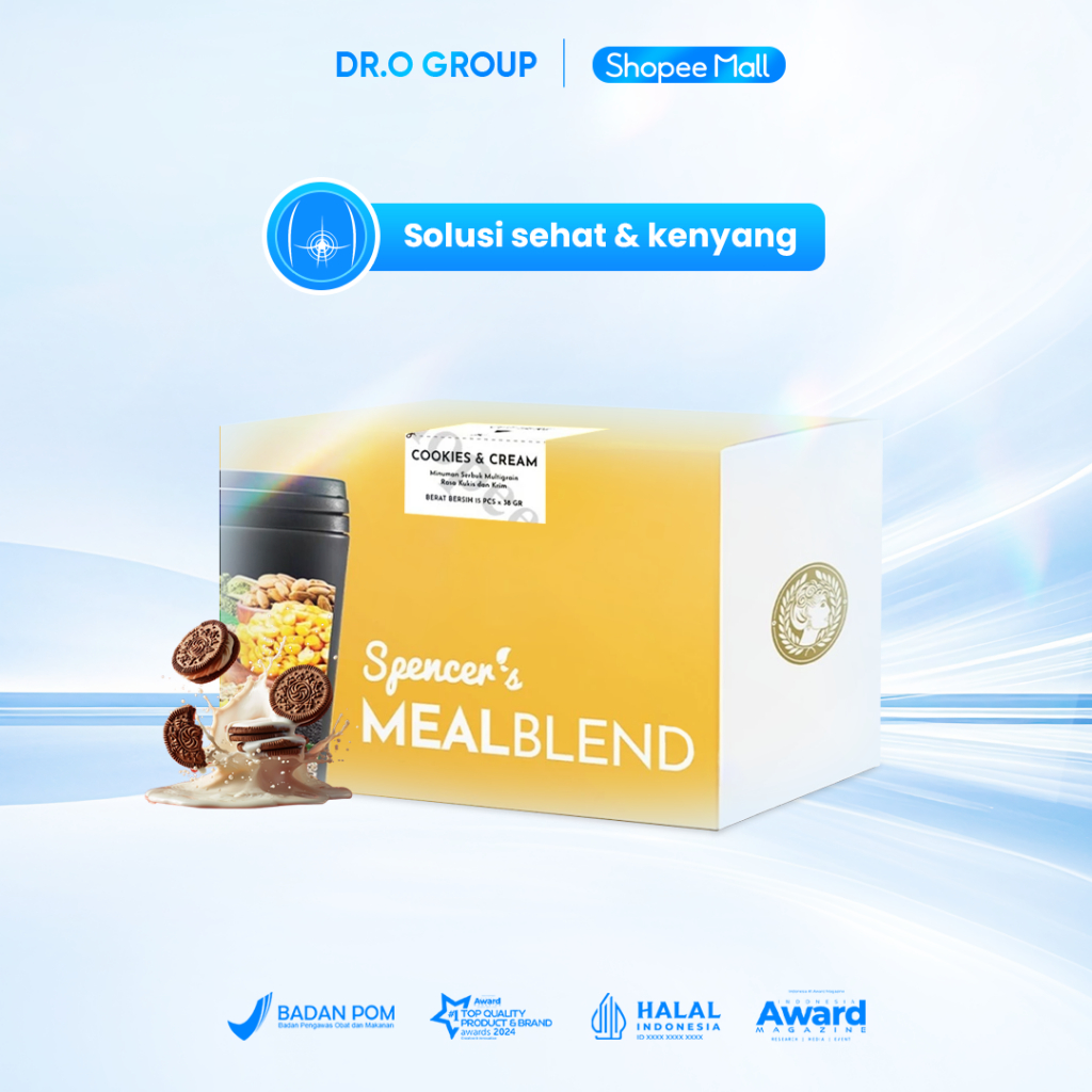 

Spencer's MealBlend (1 Box Cookies and Cream) - Minuman Sehat Langsing Tanpa Efek Samping