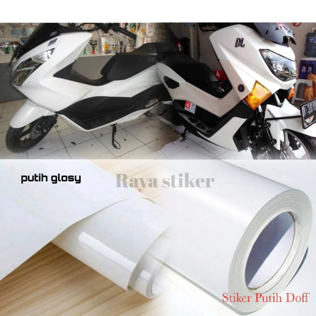Stiker Skotlet Motor Putih Glosy Skotlet Body Motor Putih