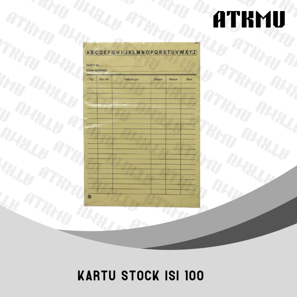 

Kartu Stok Barang A5 1 Pak isi 100 Lembar