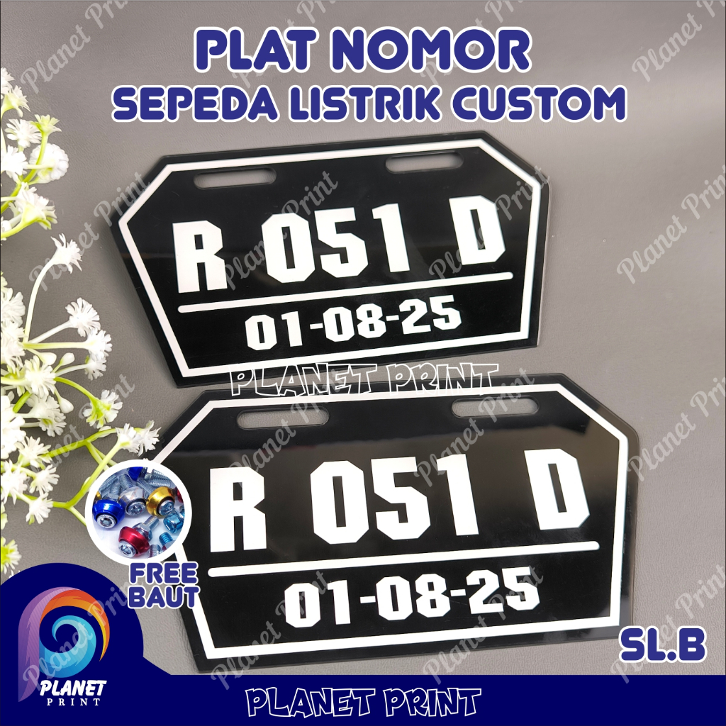 Sepeda Listrik Plat Nomor Sepeda Listrik Plat No Akrilik Motor Listrik Custom Nama Plat Nomor Sepeda