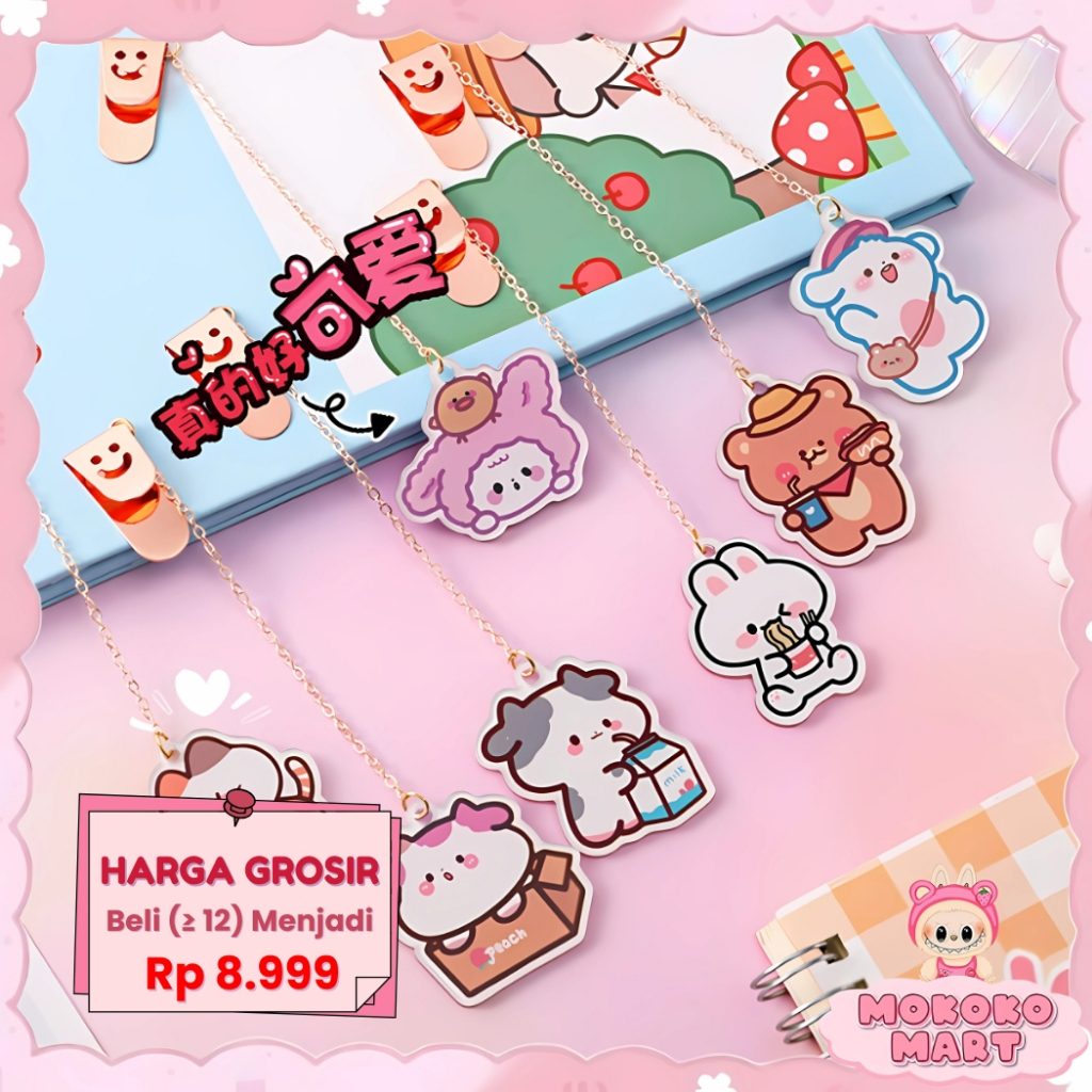 

MM Pembatas Buku Book Metal Clip Aesthetic Cartoon Unicorn Paw Pembatas Buku Karakter Korean - AT23