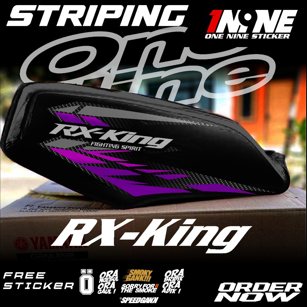 Stiker Motor RX King Variasi Custom Original Keren Sticker Striping Rx King Anti Luntur 2002 Carbon