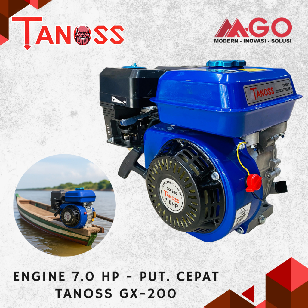 Mesin GX200 Tanoss 7.0HP Putaran Cepat - Engine Motor Tanoss Putaran 1.1 - Mesin Ketinting / Perahu