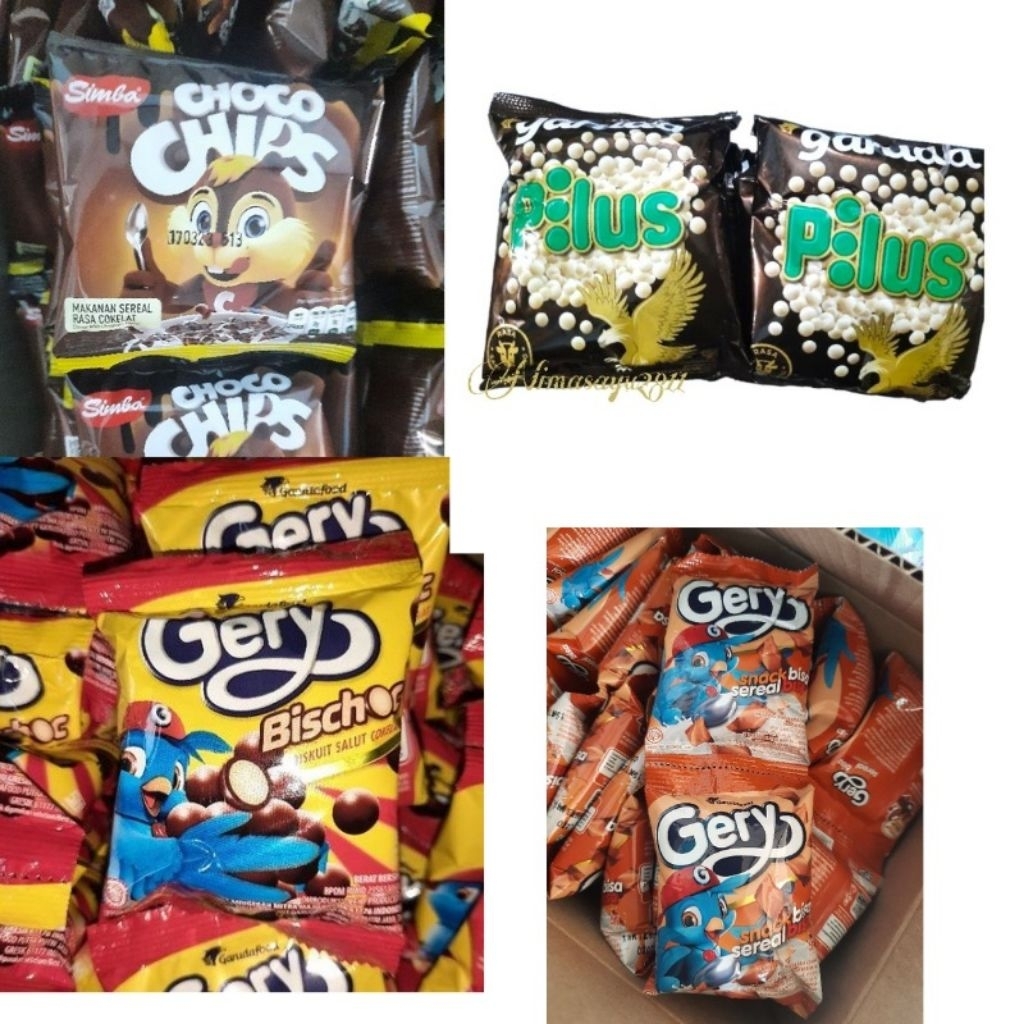 

( Pembelian 1 Renceng ) Snack kecil Gery Bischoc / Gery Sereal / Pilus / Simba
