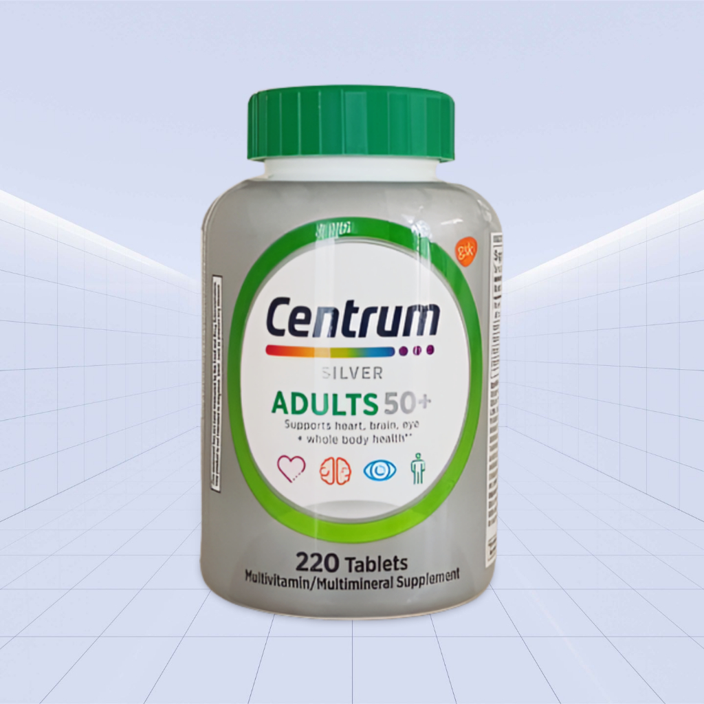 Centrum Silver Adults 50+ Multivitamin Suplemen Lansia 220 Tablets untuk Pria Wanita Usia 50 Tahun K