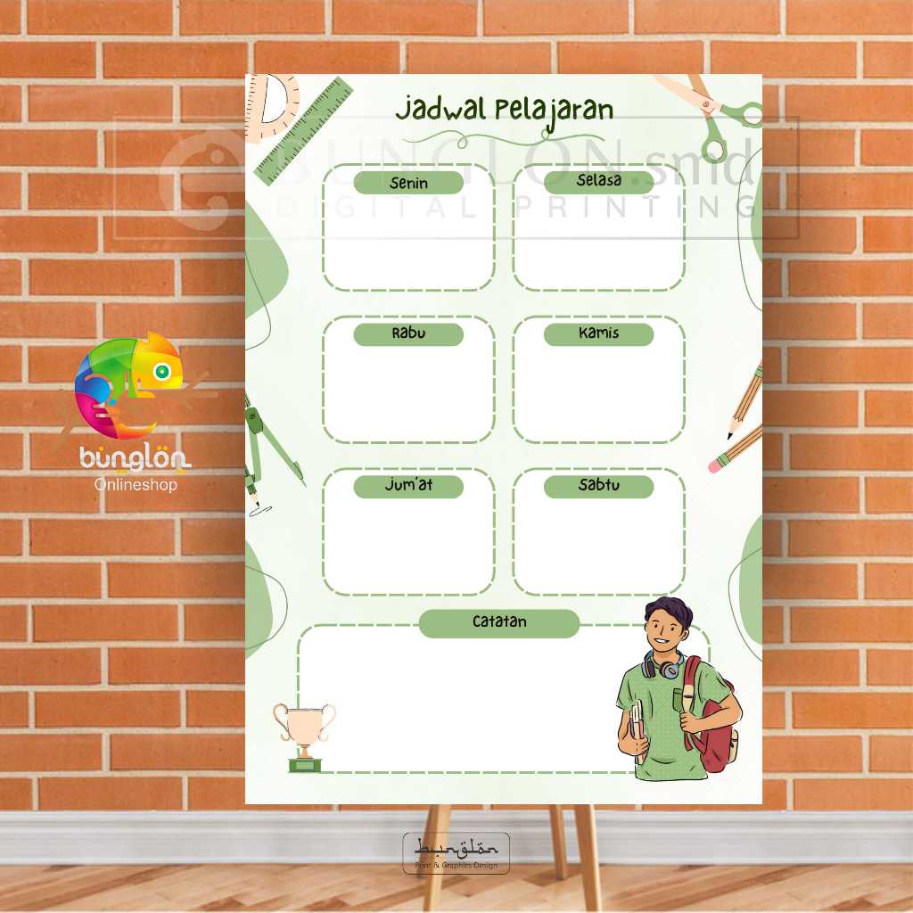 

Poster Jadwal Pelajaran Model Hijau muda