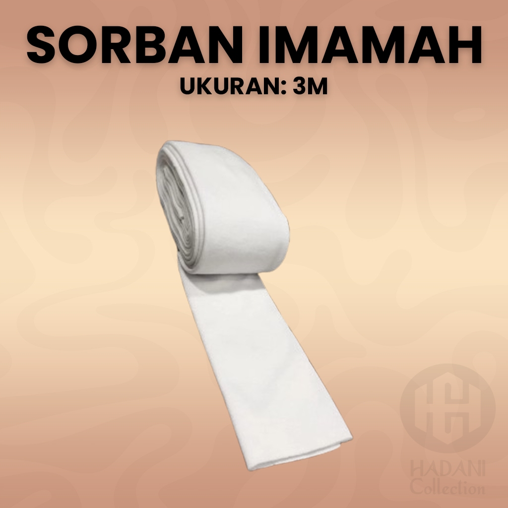 Sorban Imamah Putih Polos 3 Meter / Sorban Rida