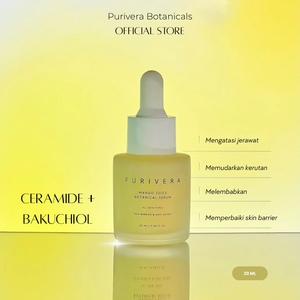Mango Juice Serum - PURIVERA BOTANICALS - (Ceramide, Bakuchiol, Sea Buckthorn & Mango Extract ) - (S