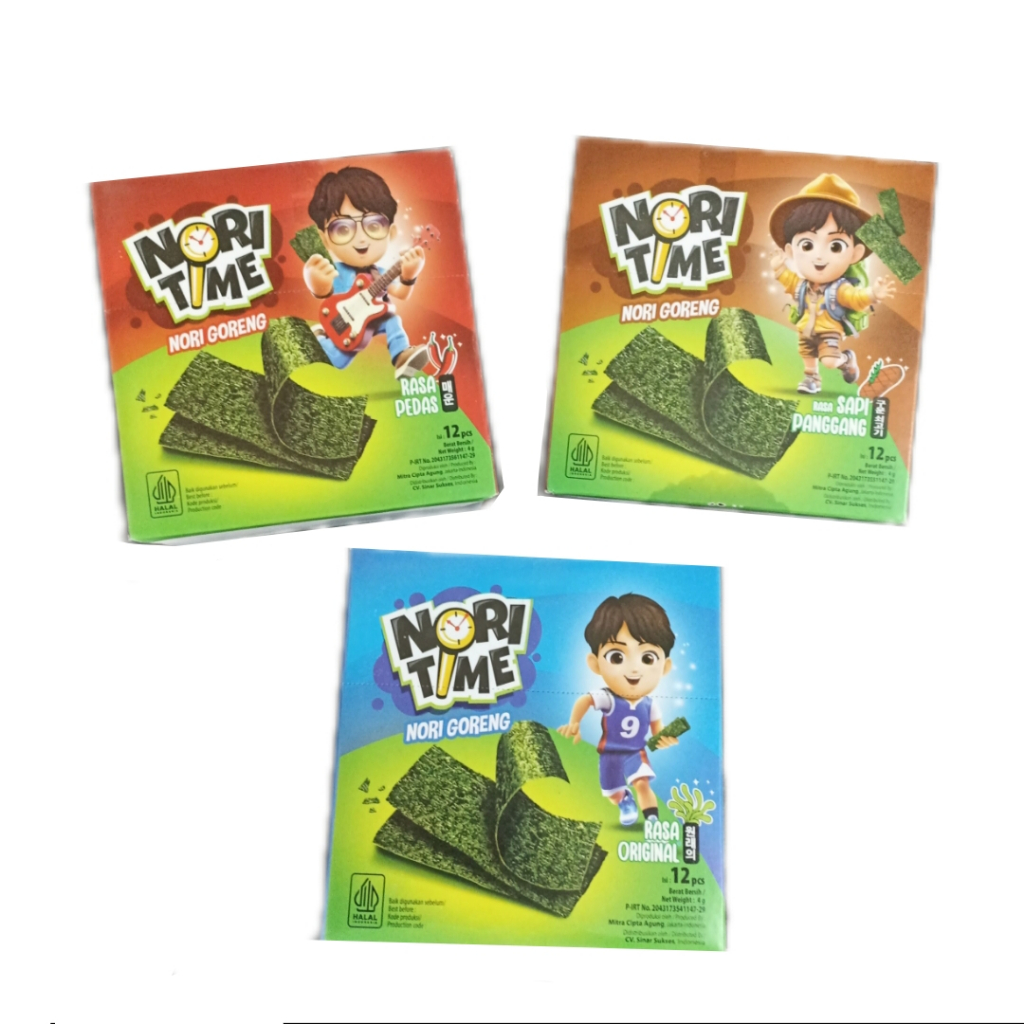 

nori time seaweed rumput laut goreng | box isi 12 bks