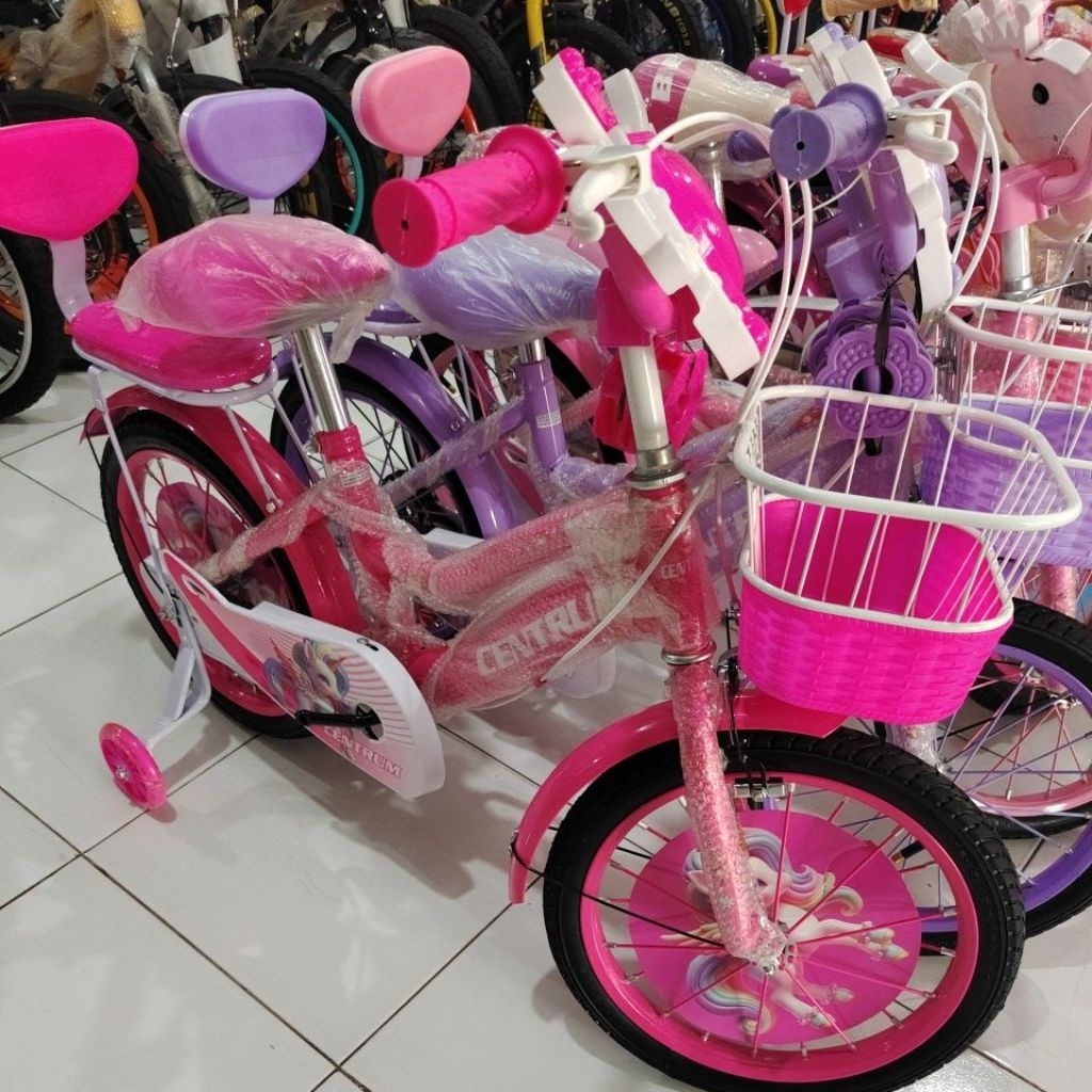 sepeda mini anak perempuan ukuran 16in dan 18inc merk centrum 318 dan 315 umur 5th sampai 9tahun