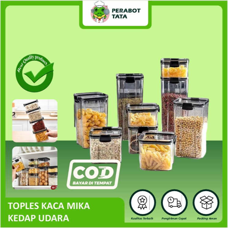 Toples Kedap Udara Wadah Bumbu Wadah Plastik Kotak Toples Snack Toples Plastik Kotak Toples Bening